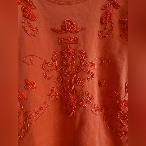 Anthropologie Akemi and Kin Elyria Beaded BOHO Sweater sweatshirt XS - Picture 4 of 9